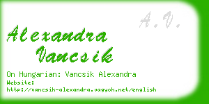 alexandra vancsik business card